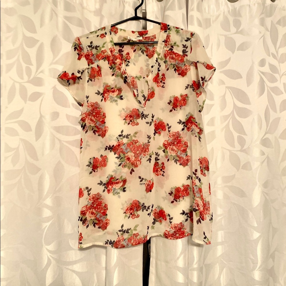 Floral button up blouse (2X)